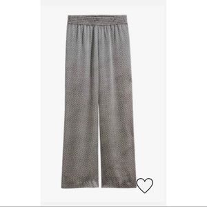 Wide-cut Satin pants /patterned